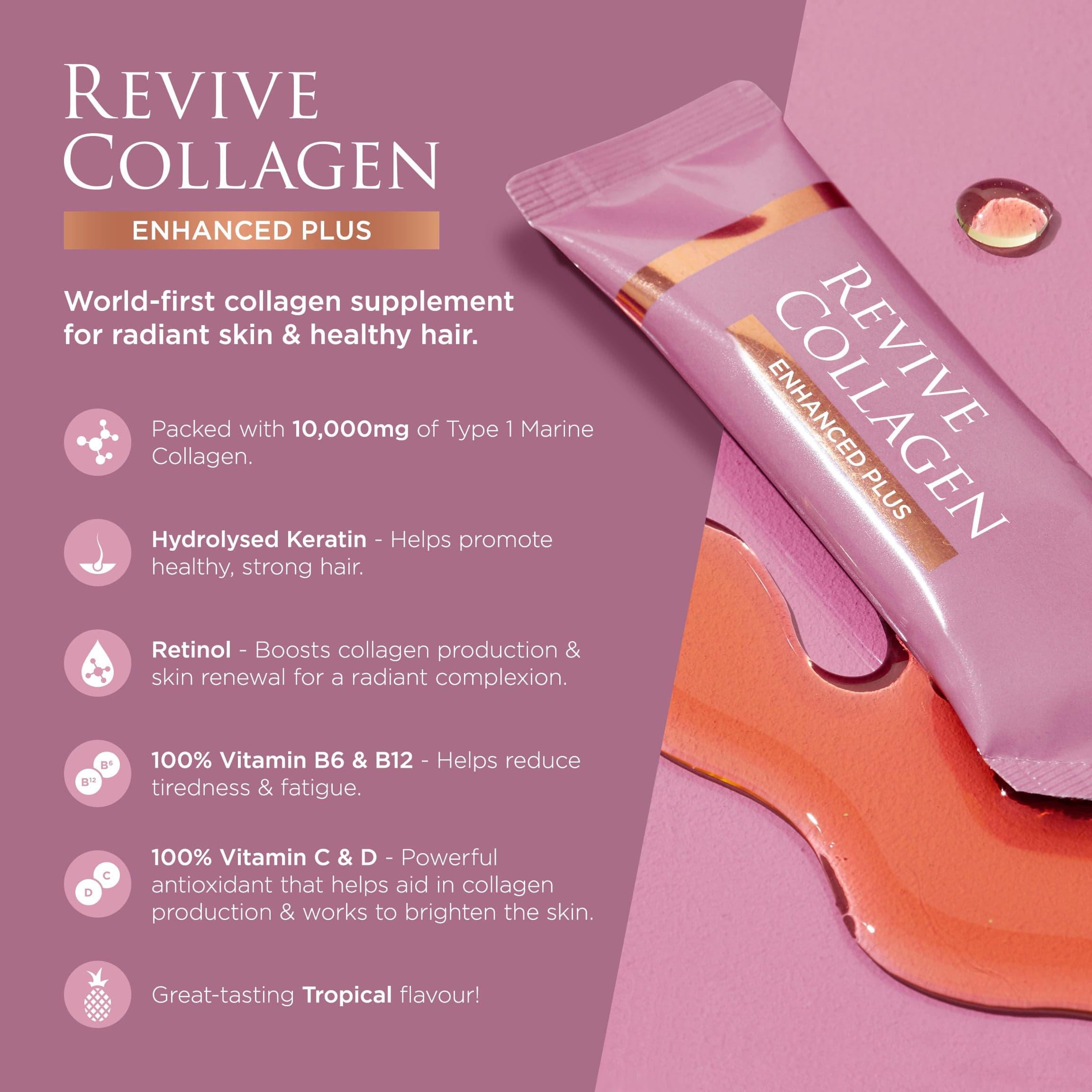 Revive Collagen Enhanced Plus - Hydrolysed Marine Collagen Drink